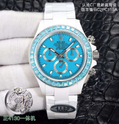 Clean Factory ROLEX Daytona Replica with Blue Dial 4130 Movement 40*12.4MM Watch